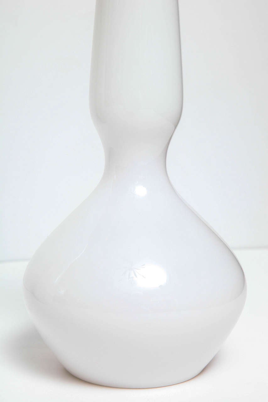 Mid-Century Modern Vase by Holmegaard,  Scandinavian, Mid-Century, circa 1960, White Glass