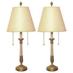 Pair of Empire Style Candlestick Lamps