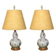 Pair of Herend Double Gourd Lamps