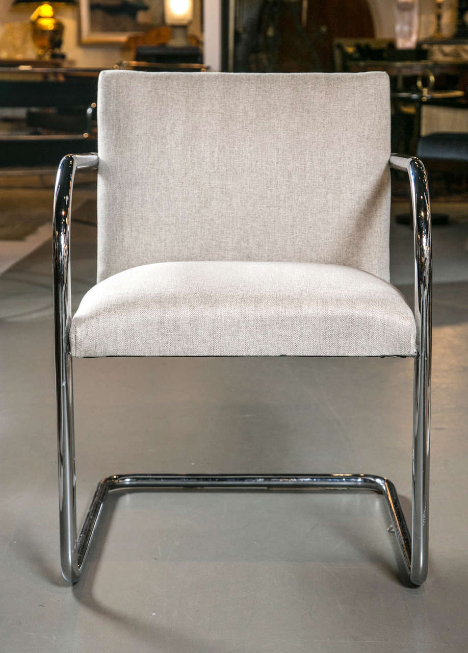 Meis Van der Rohe chrome armchairs, circa 1970s