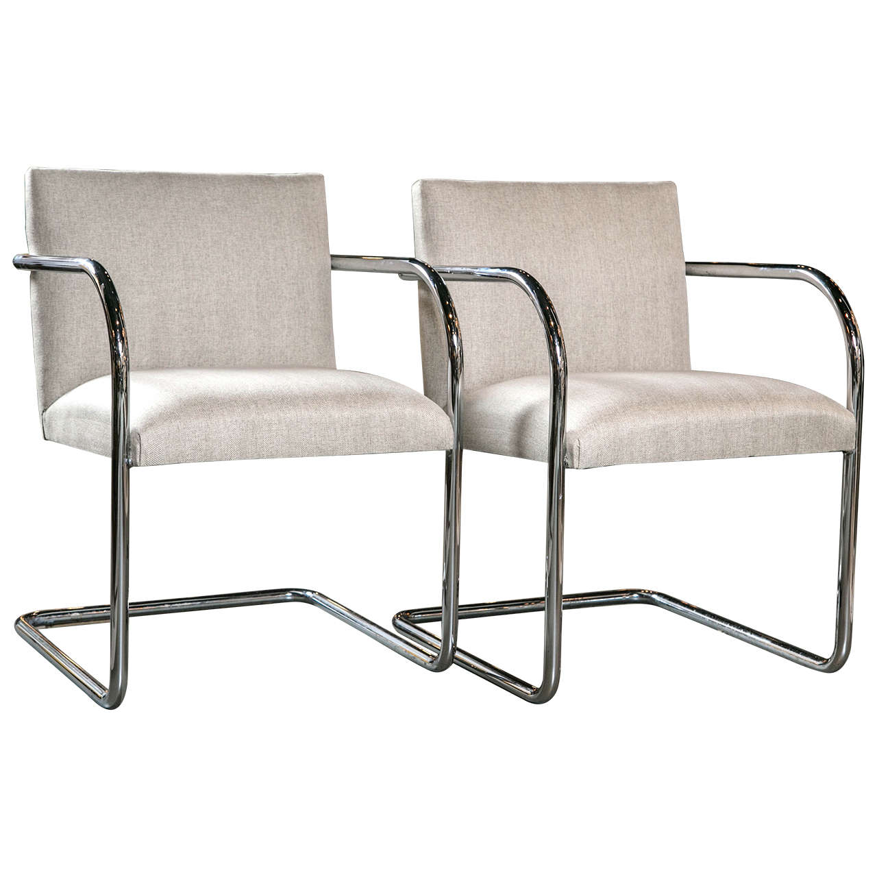 Meis Van der Rohe Chrome Armchairs For Sale