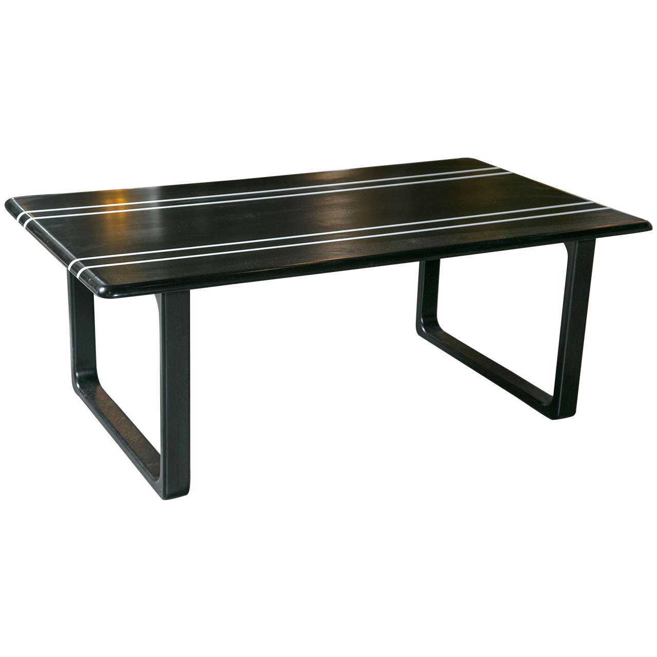 Black and White Lacquered Coffee Table For Sale