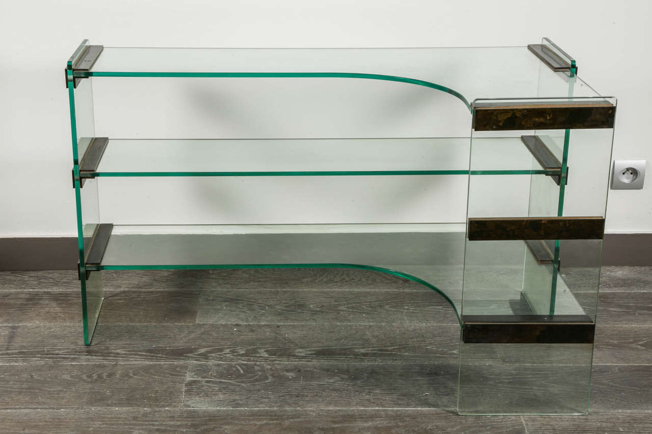 Rare 1960s Glass Console In Good Condition In Paris, FR
