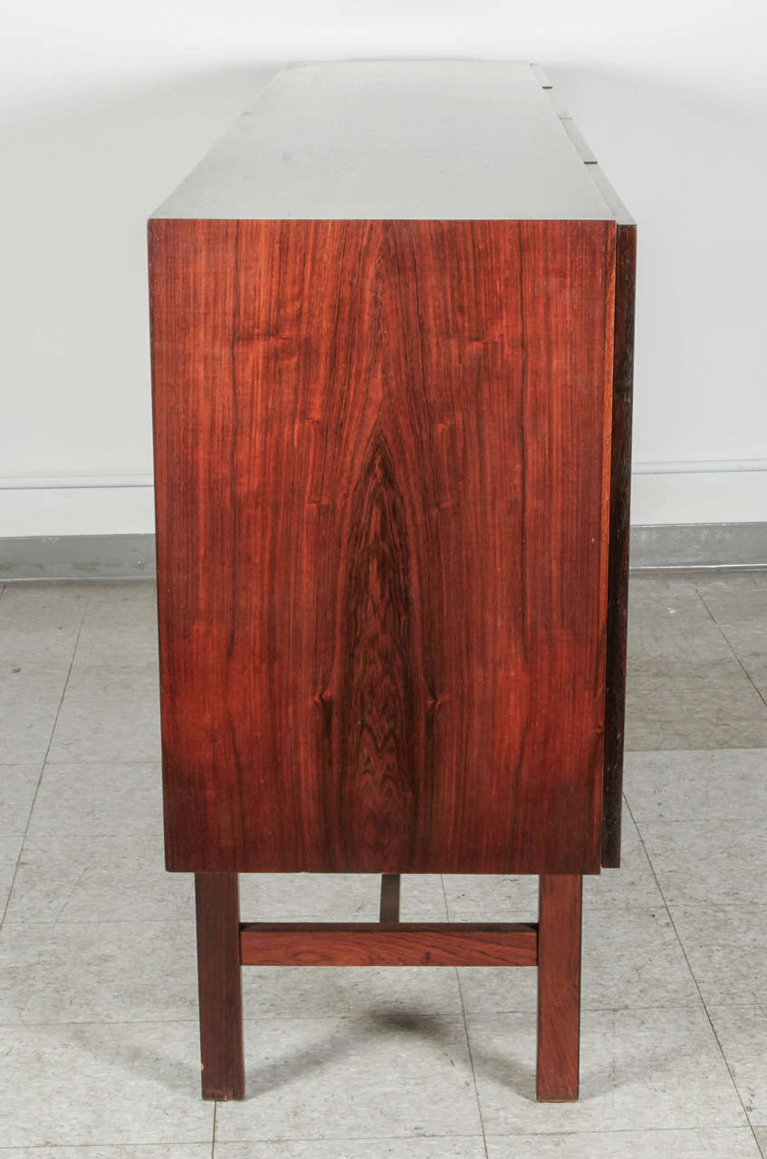 Kai Kristiansen Attributed Bookmatched Grain Rosewood Sideboard, Denmark 1960s 3