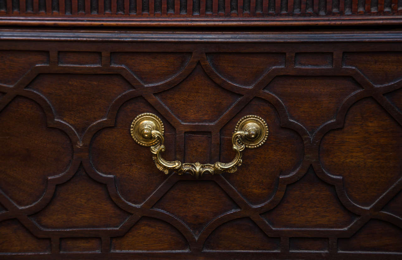 18th Century Large Mahogany Chippendale Period Breakfront Bookcase For Sale