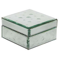 Hollywood Mirrored Box with Concentric Etched Designs