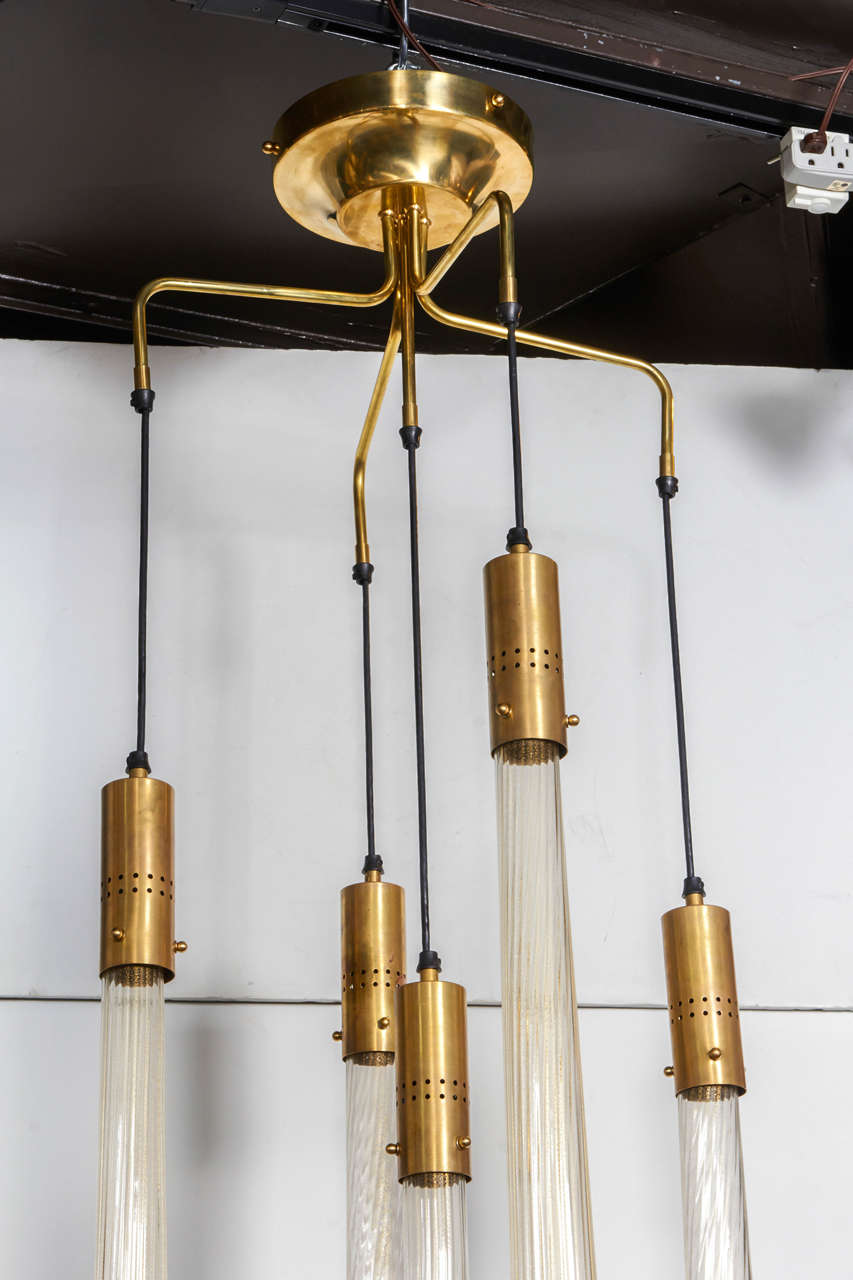 Mid-Century Modern Rare Long Drop Chandelier Designed by Barovier e Toso