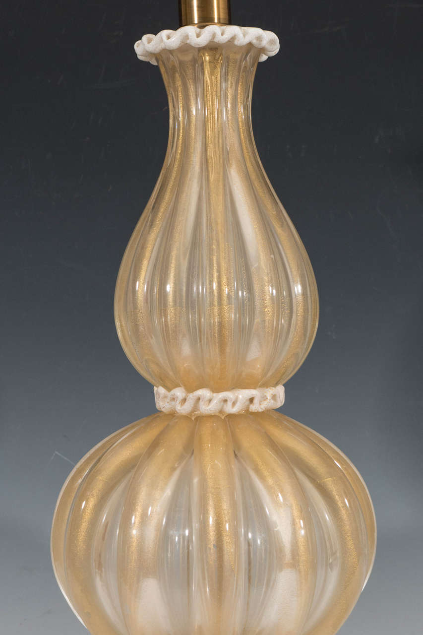 Italian Pair of Barovier & Toso Murano Glass Table Lamps