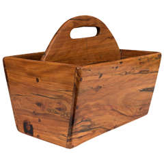 A Midcentury Wooden Magazine Basket