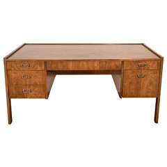 Midcentury Walnut Executive Desk by Founders