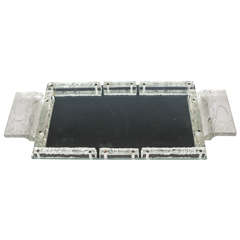 Retro A French Art Deco Carved Glass Tray