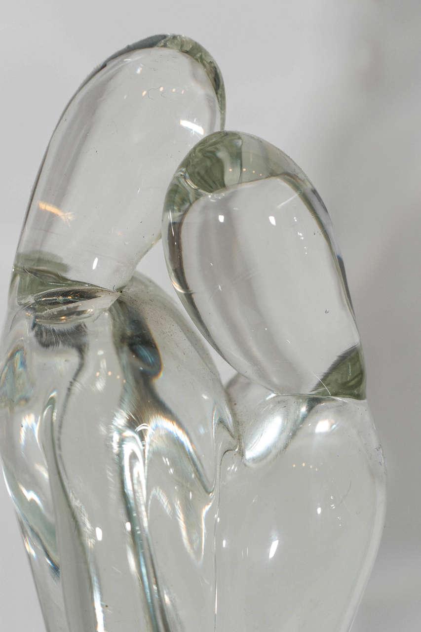 Italian A Midcentury Murano Glass Sculpture of a Couple Embracing Inspired by Seguso