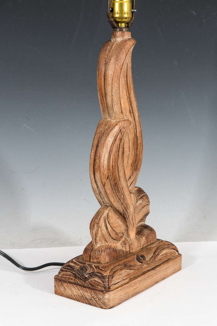 Heifetz Style Carved Wood Table Lamp 1