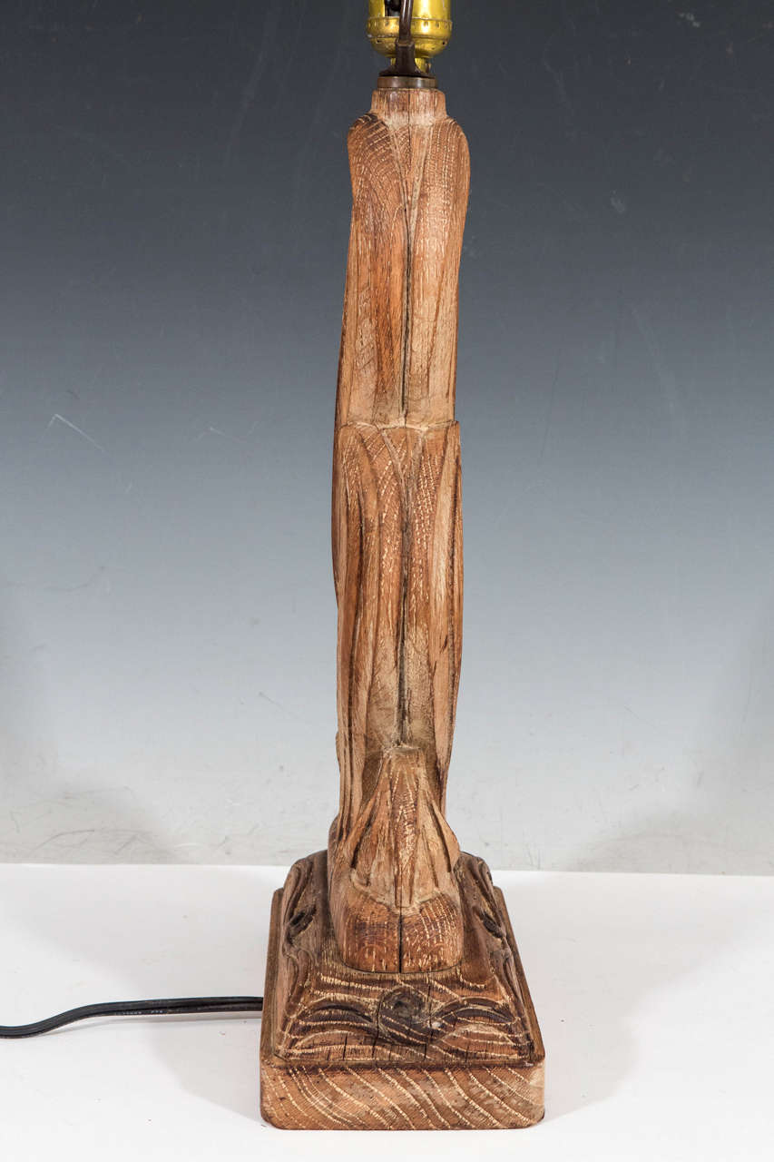 Heifetz Style Carved Wood Table Lamp 2