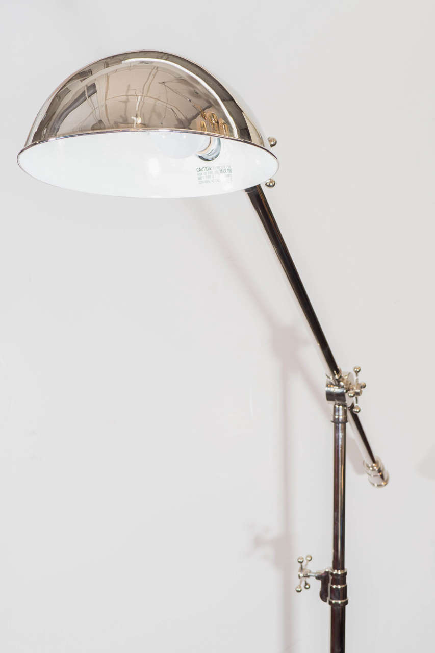 A Contemporary Large-Scale Adjustable Floor Lamp in Chrome by Thomas O'brien 2