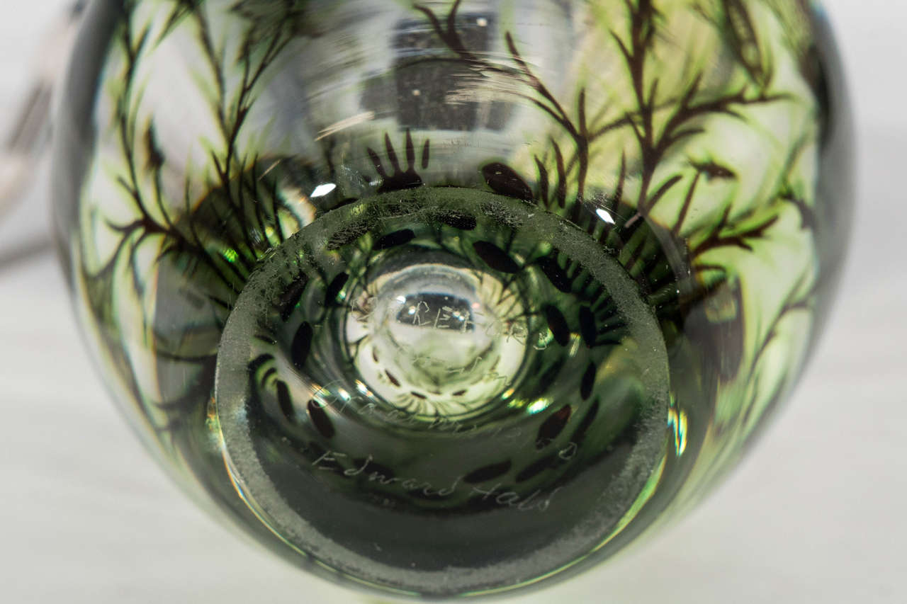 Mid-Century Modern A Midcentury Orrefors Glass 'Graal' Vase by Edward Hald