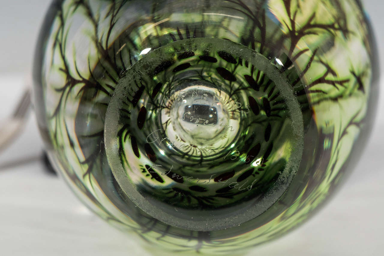 Swedish A Midcentury Orrefors Glass 'Graal' Vase by Edward Hald