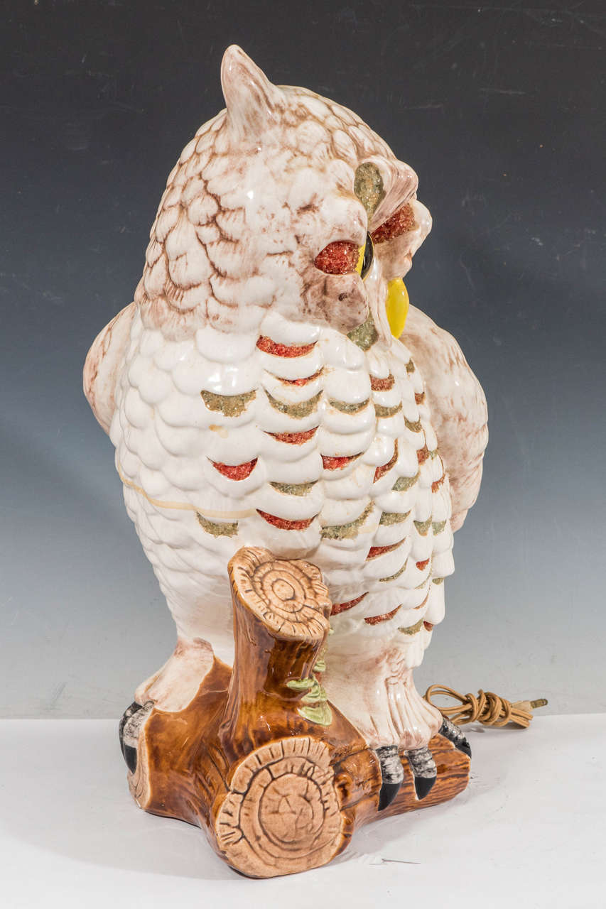 owl ceramic lamp