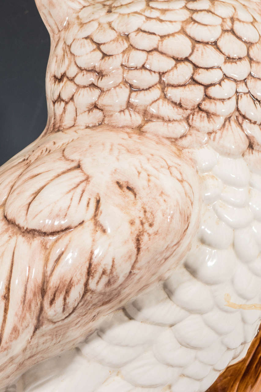 Mid-Century Modern A Midcentury Ceramic Owl Accent Lamp