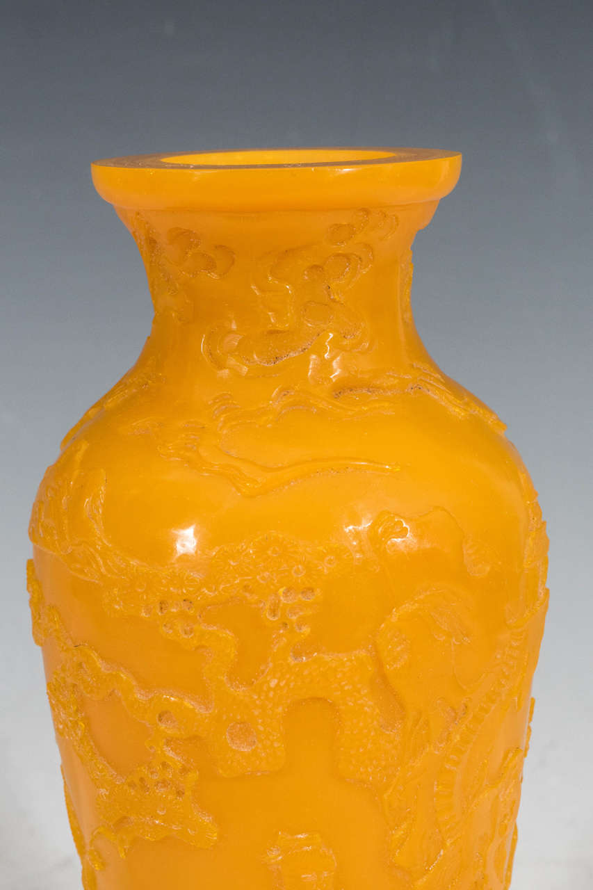 glass yellow vase