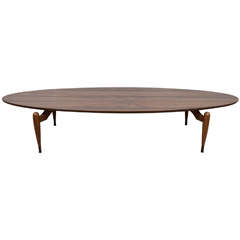 Midcentury Walnut Oval Coffee Table Midcentury Walnut Oval Coffee Table