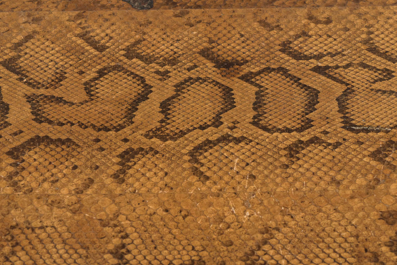 20th Century A Midcentury Snakeskin Game Table in the Style of Karl Springer