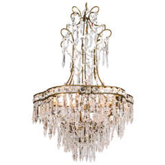 Midcentury Chandelier with Swarovski Cut Crystal Drops 11