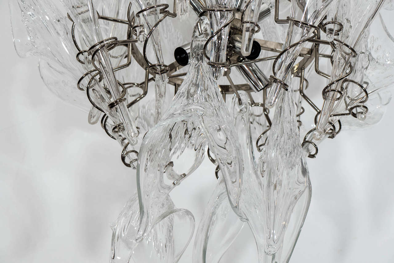 Ein Murano-Glas-Kronleuchter aus der Mitte des Jahrhunderts (Moderne der Mitte des Jahrhunderts) im Angebot