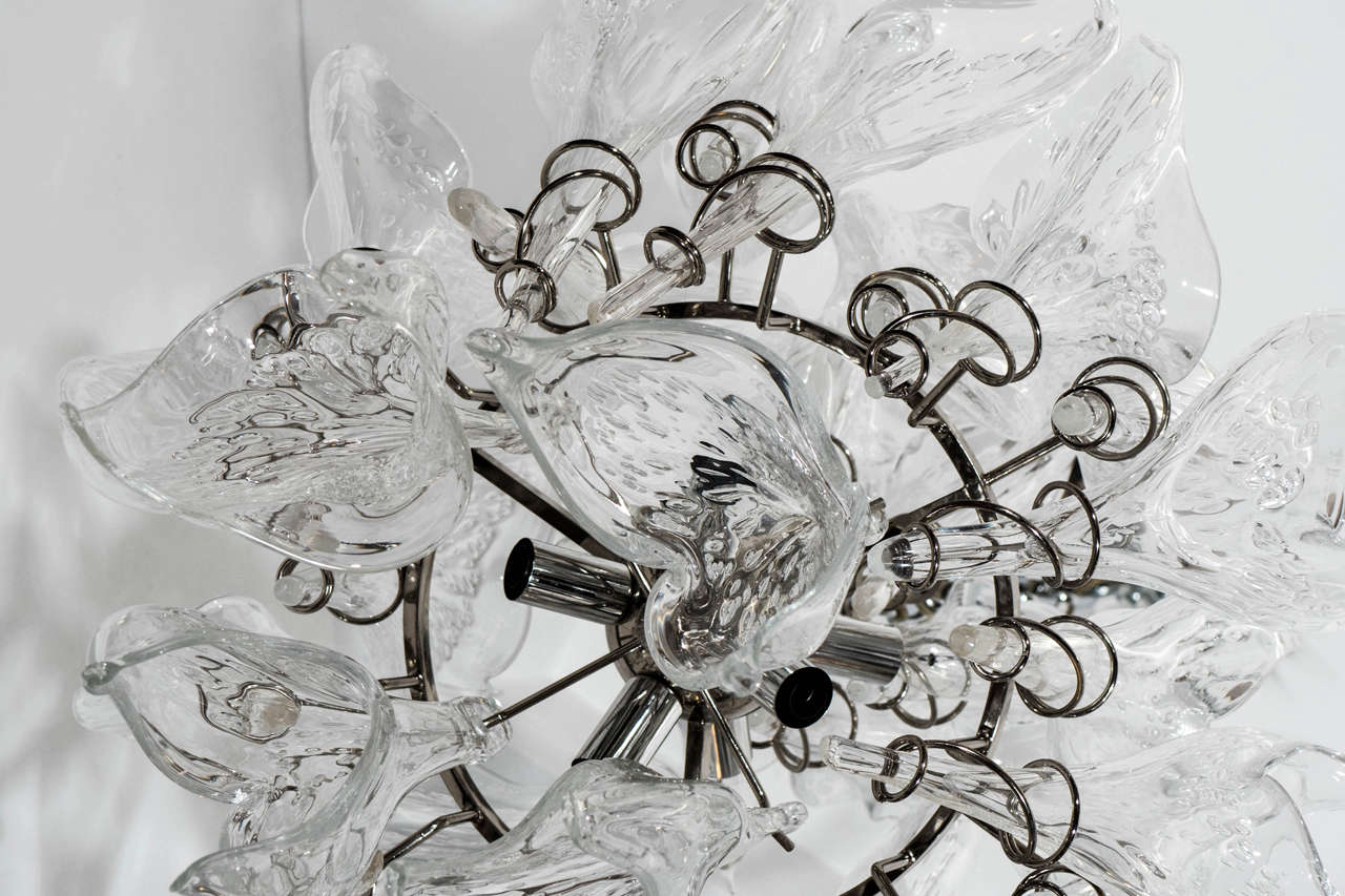 20th Century A Midcentury Murano Glass Chandelier For Sale