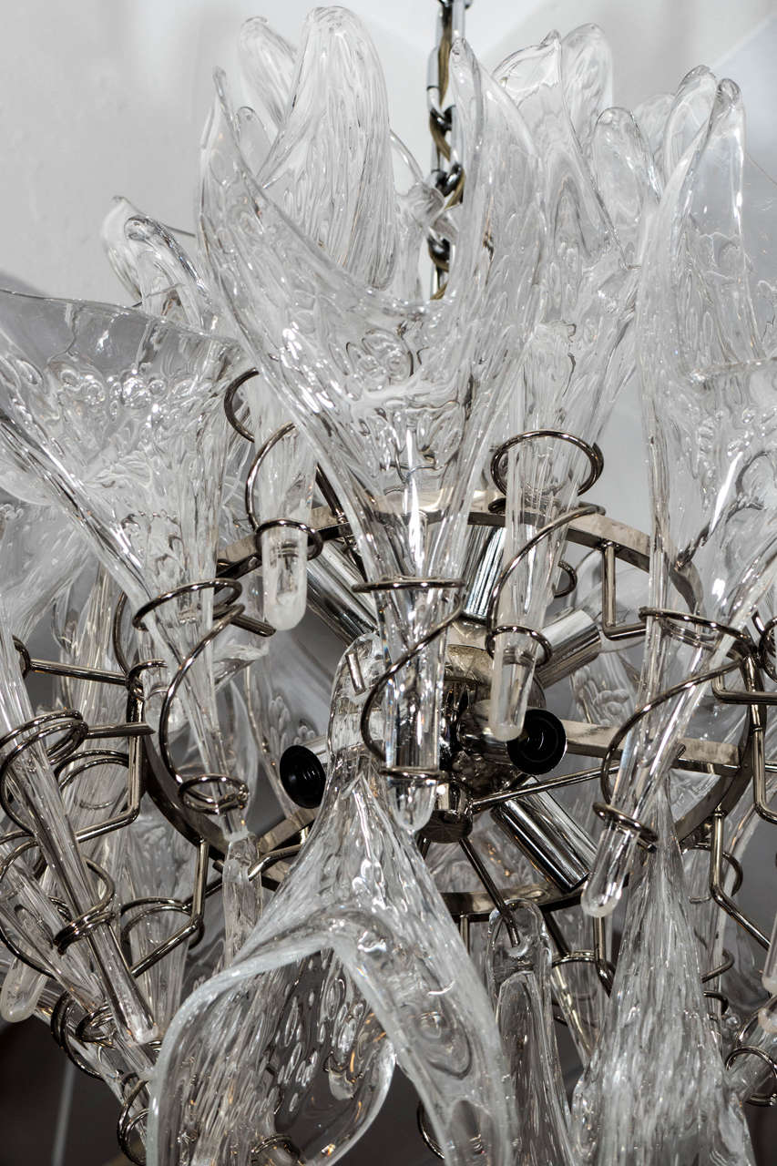 A Midcentury Murano Glass Chandelier For Sale 1