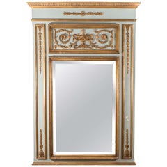 Hollywood Regency Italian Neoclassical Style Trumeau Wall Mirror