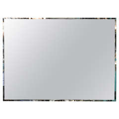 A Midcentury Art Deco Frameless Beveled Mirror