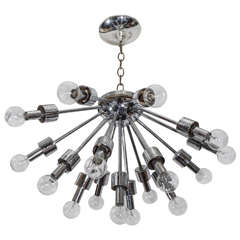 Vintage Midcentury Chrome Sputnik Chandelier with Radiating Lights
