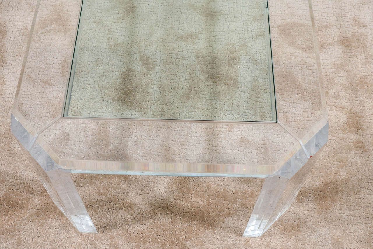 20th Century Charles Hollis Jones Modern Lucite and Glass Coffee Table