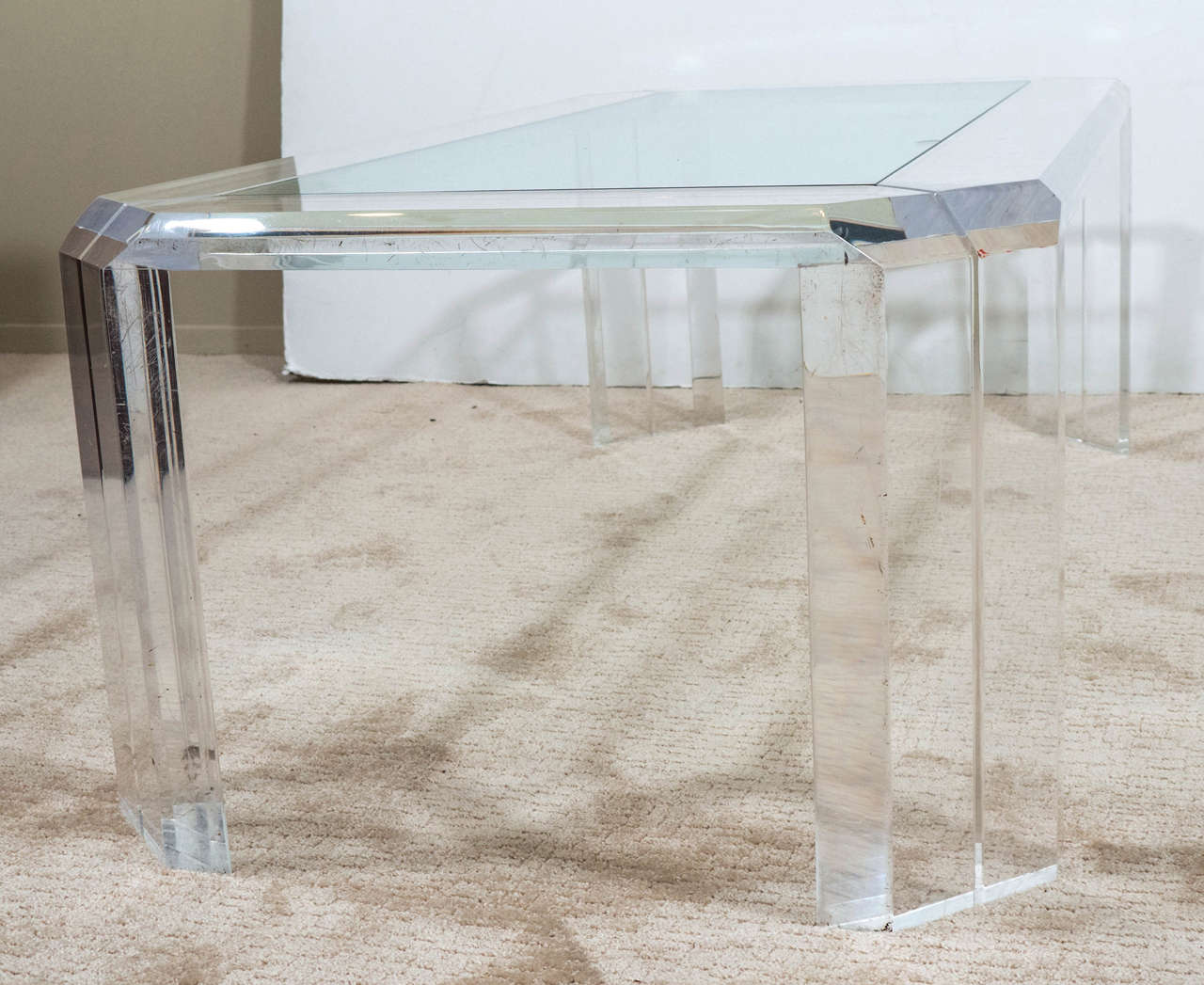 Charles Hollis Jones Modern Lucite and Glass Coffee Table 3