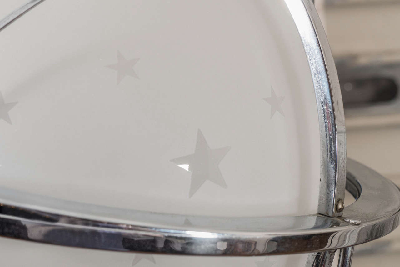 Art Deco Celestial Globe with Arrow Pendant Light by Lurelle Guild for Chase In Good Condition In Astoria, NY