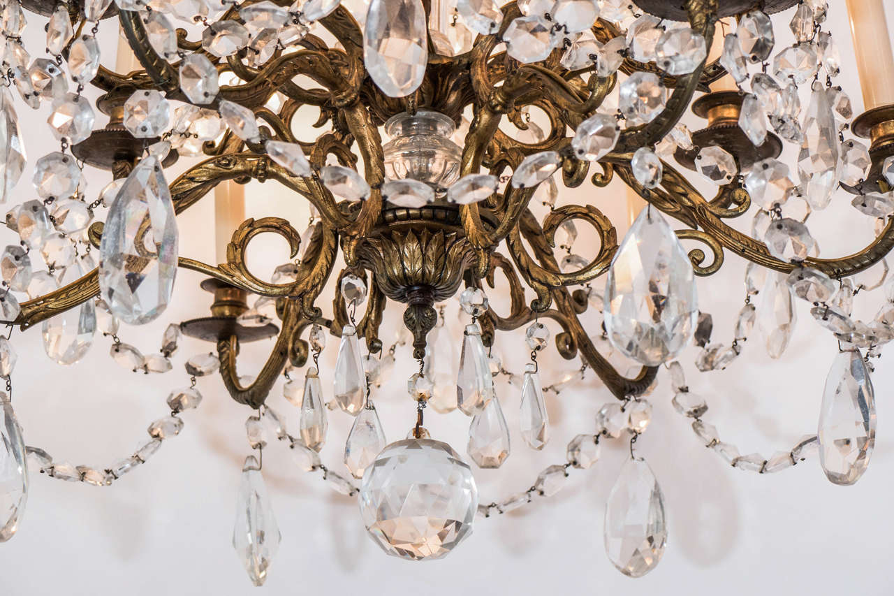 chandelier with crystal drops