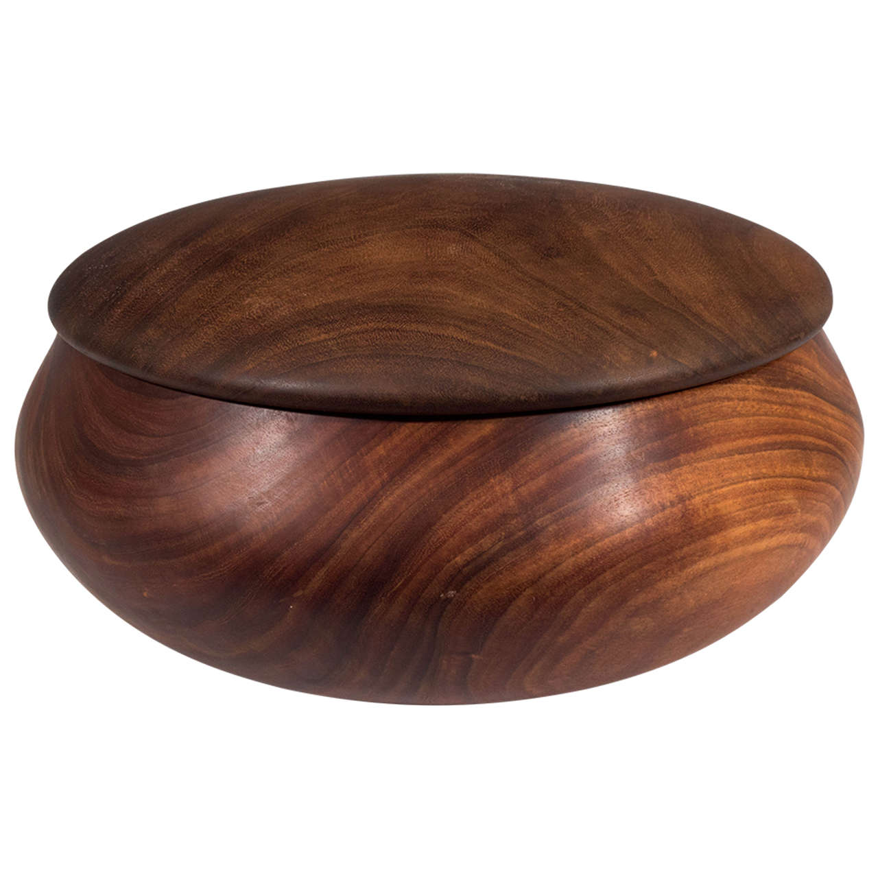 A Late 20th Century Koa Wood Bowl with Lid by Dan Cunningham at 1stDibs