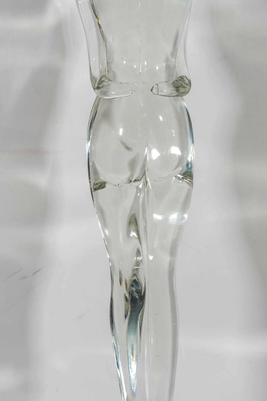 A Midcentury Murano Glass Sculpture of a Couple Embracing Inspired by