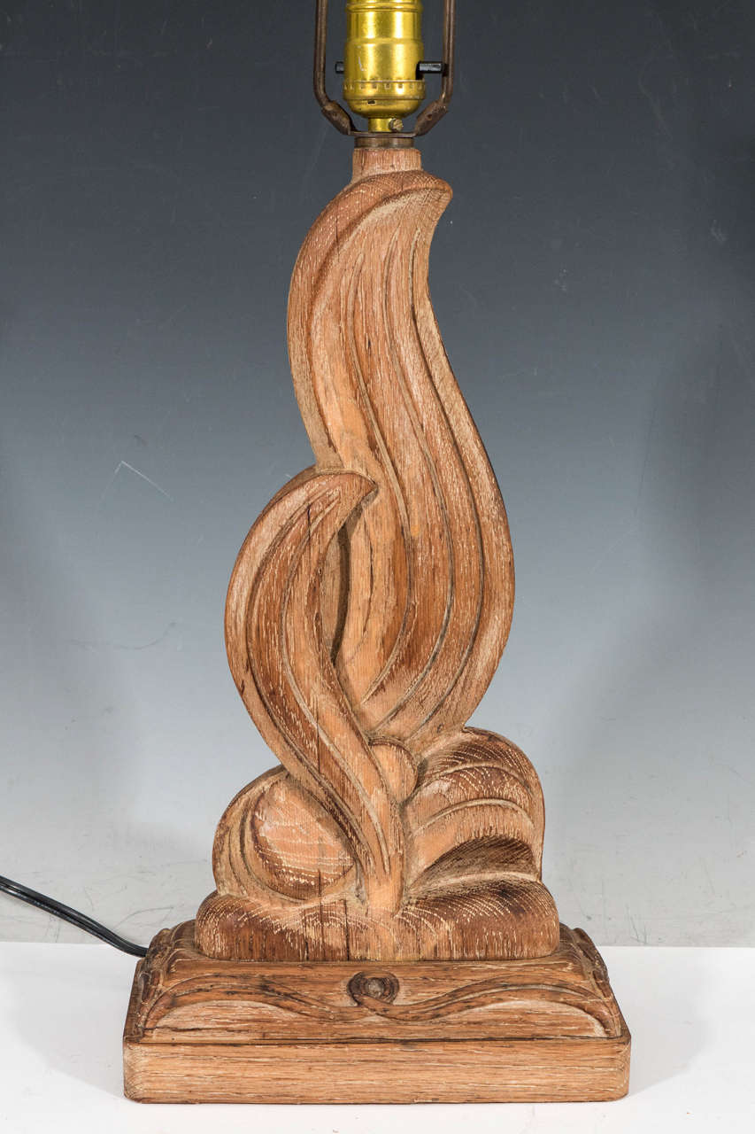 Heifetz Style Carved Wood Table Lamp at 1stdibs