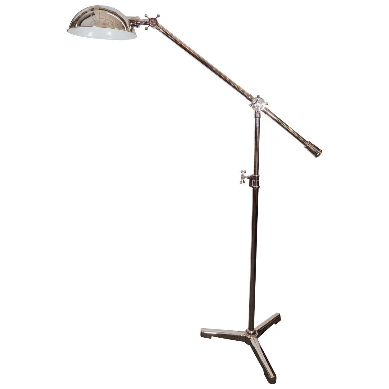A Contemporary LargeScale Adjustable Floor Lamp in Chrome by Thomas O'brien at 1stDibs