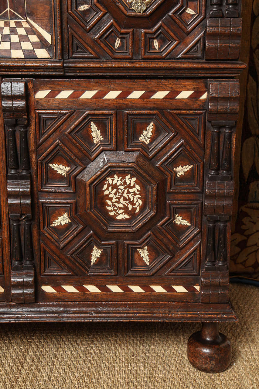 Inlay Charles II Inlaid Blanket Chest on Cabinet