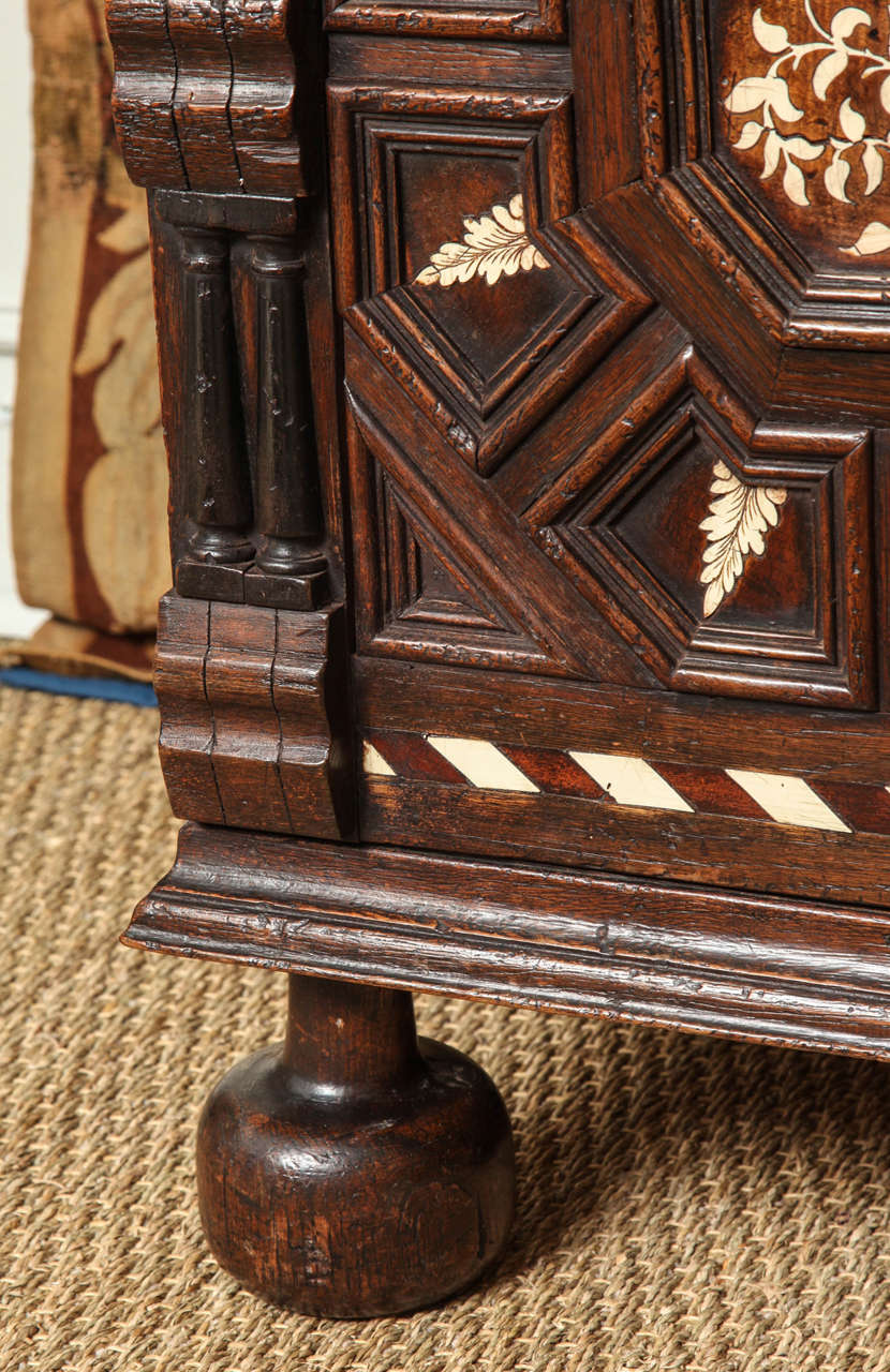 Bone Charles II Inlaid Blanket Chest on Cabinet
