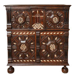 Charles II Inlaid Blanket Chest on Cabinet