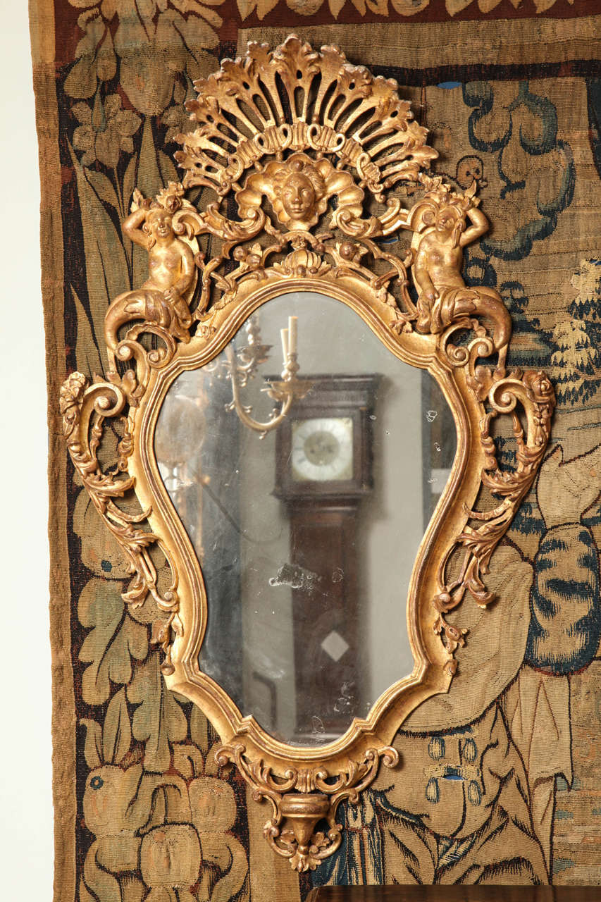 Baroque Pair of Venetian Giltwood Mirrors