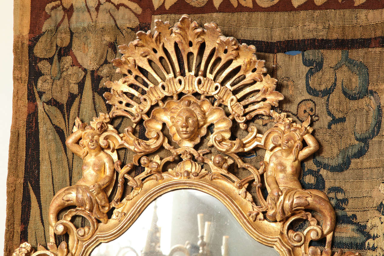 Pair of Venetian Giltwood Mirrors In Excellent Condition In Greenwich, CT