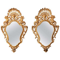 Pair of Venetian Giltwood Mirrors