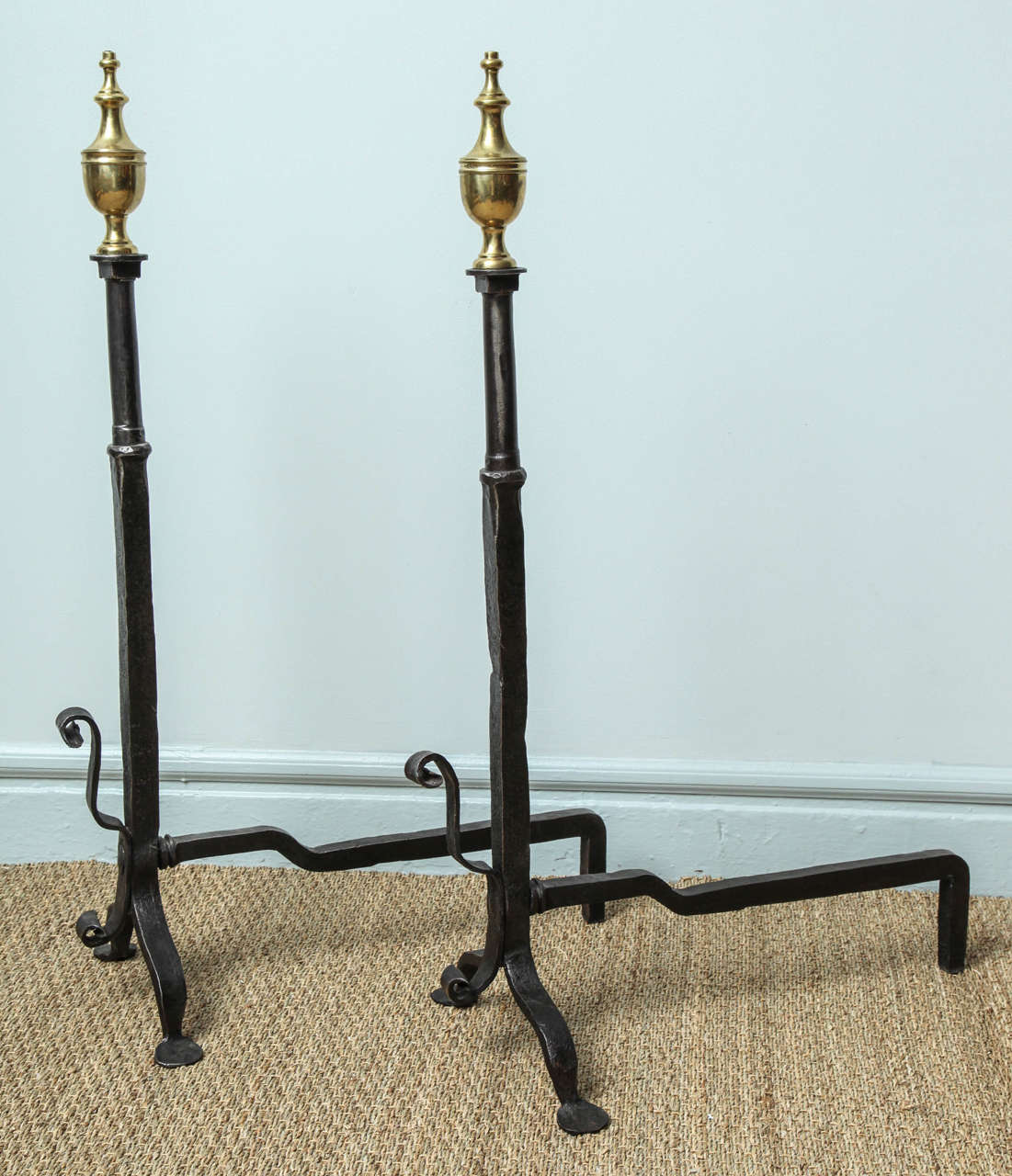 Pair of American Classical Andirons For Sale 5