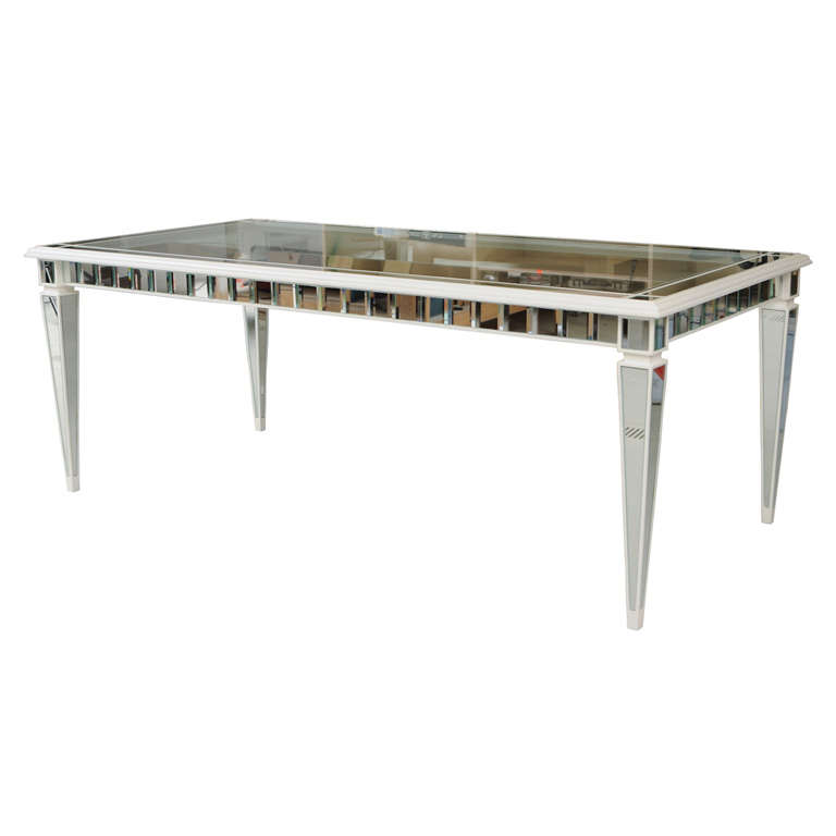 Superb Custom Dining Mirror Table For Sale