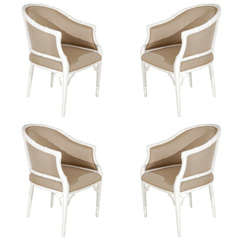 Set of Four Faux Bamboo Tub Chairs by Monteverdi-Young